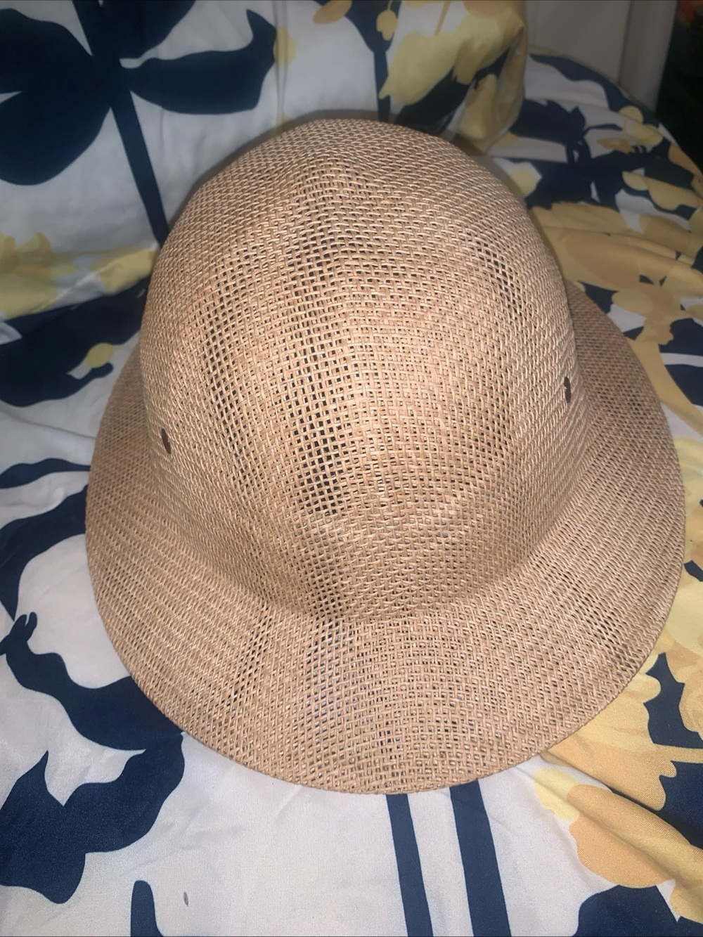 Brookstone Woven Straw Bucket Hat in Natural Tan